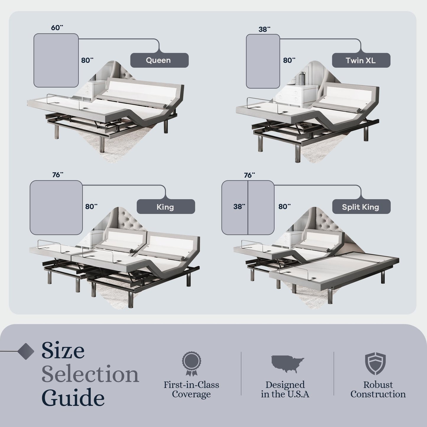 Sven & Son Platinum Adjustable Bed Base Frame + 14 inch Hybrid Spring Matt (Medium Soft), Lumbar Support, Head-Pillow-Tilt, Massage, Under-Bed Lights, USB - King
