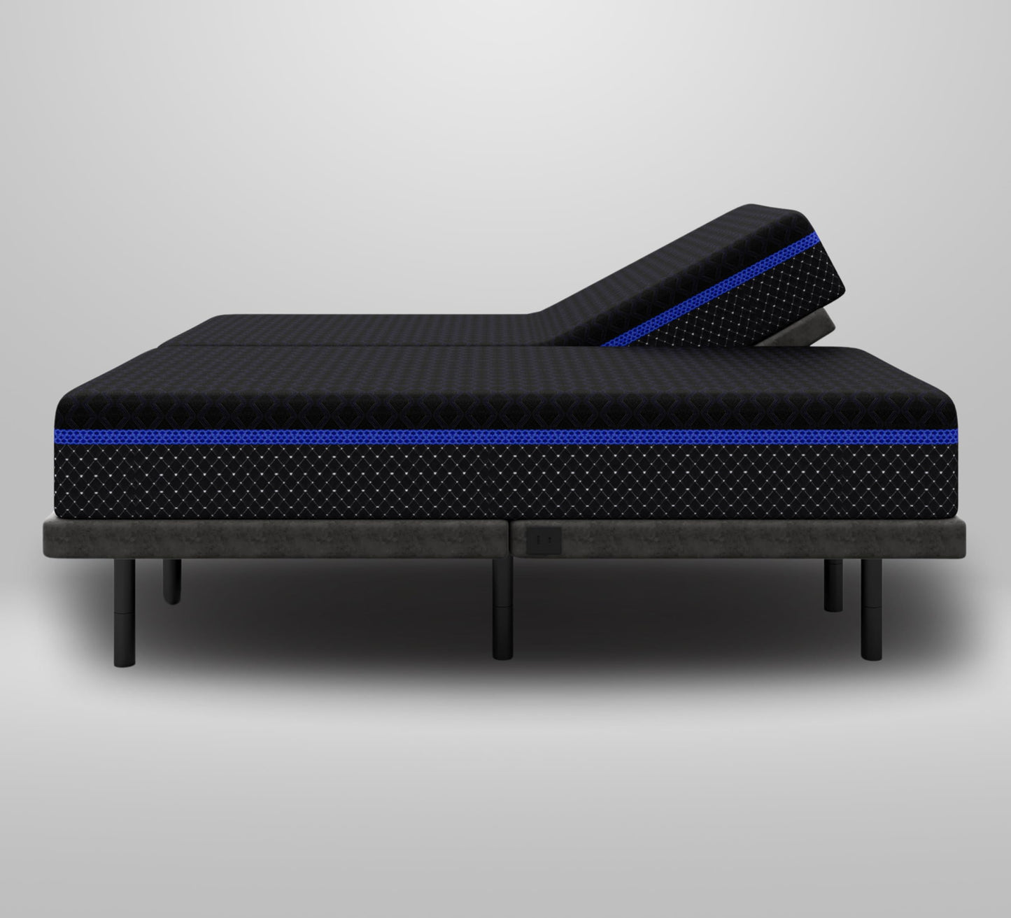iDealBed S4 Nebula Luxury Hybrid Mattress + 7i Custom Adjustable Bed Sleep System, Comfort, Cooling & Support, Silent Performance, Lumbar Support, Pillow Tilt (Medium Firm, Split California King)
